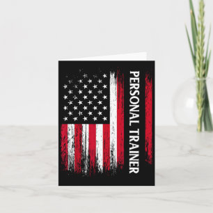 US American Flag Personal Trainer Fitness Instruct Karte