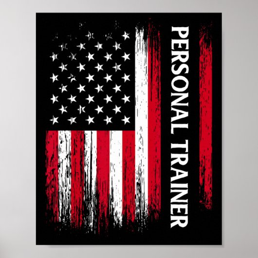 US American Flag Personal Trainer Fitness Instruct Poster (Vorne)