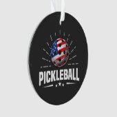 US American Flag Pickleball Player Ornament (Vorderseite)