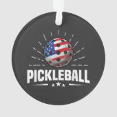 US American Flag Pickleball Player Ornament (Rückseite)