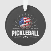 US American Flag Pickleball Player Ornament (Vorderseite)
