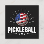 US American Flag Pickleball Player Quadratische Visitenkarte (Rückseite)