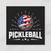 US American Flag Pickleball Player Quadratische Visitenkarte (Vorderseite)