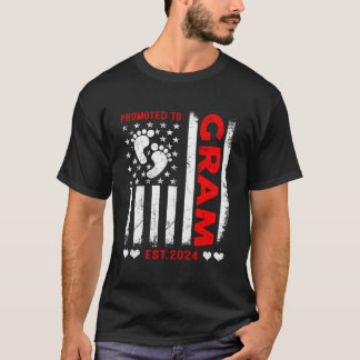 Us American Flag Promoted To Gram 2024 Mother'S Da T-Shirt