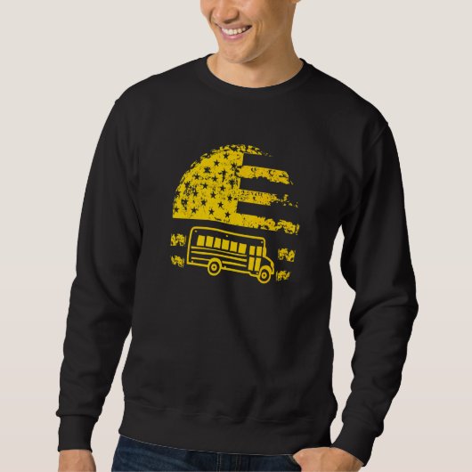 US American Flag School Bus Driver Student Bus Dri Sweatshirt (Vorderseite)