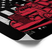 US American Flag Semi Truck Driver 18 Wheeler Poster (Ecke)