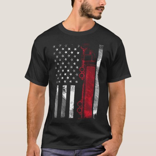 US American Flag Semi Truck Driver 18 Wheeler Truc T-Shirt (Vorderseite)