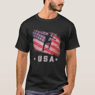US American Flag Skateboarding Team Stars und Star T-Shirt