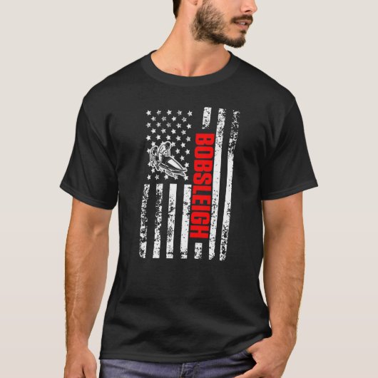 US American Flag Sports Patriotic Bobsled Premiu T-Shirt (Vorderseite)
