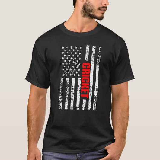 US American Flag Sports Patriotic Cricket Premium T-Shirt (Vorderseite)