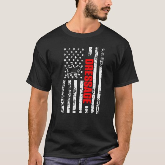 US American Flag Sports Patriotic Dressage Premium T-Shirt (Vorderseite)