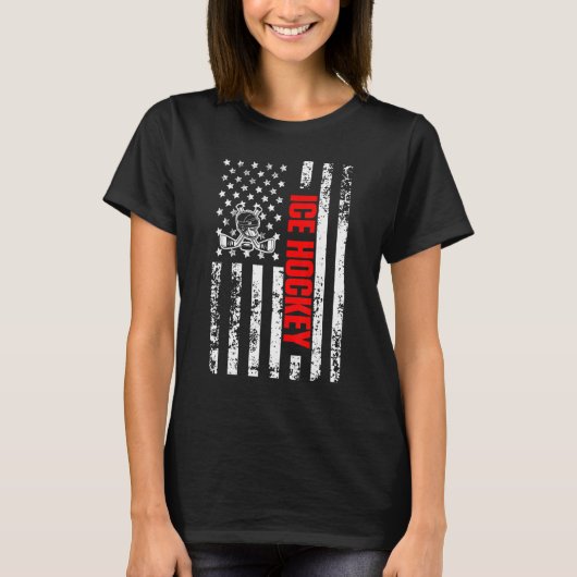 US American Flag Sports Patriotic Ice Hockey T-Shirt (Vorderseite)