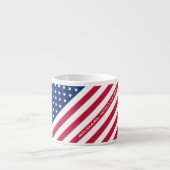 US American Flag Stars Streifen Custom Mit Monogra Espressotasse (Vorderseite)