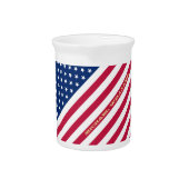 US American Flag Stars Streifen Custom Mit Monogra Getränke Pitcher (Vorderseite)