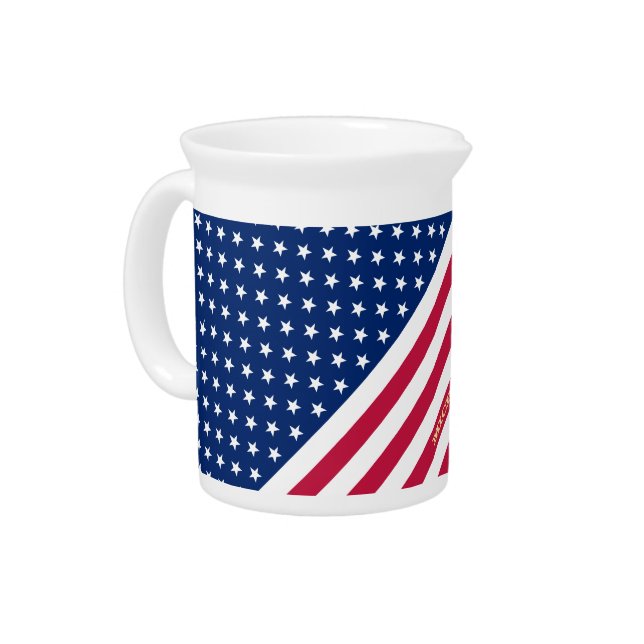 US American Flag Stars Streifen Custom Mit Monogra Getränke Pitcher (Links)