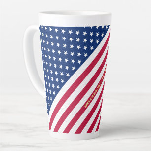 US American Flag Stars Streifen Custom Mit Monogra Milchtasse