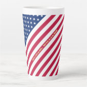US American Flag Stars Streifen Custom Mit Monogra Milchtasse (Vorderseite)