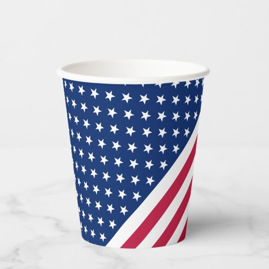 US American Flag Stars Streifen Custom Mit Monogra Pappbecher (Vorderseite)