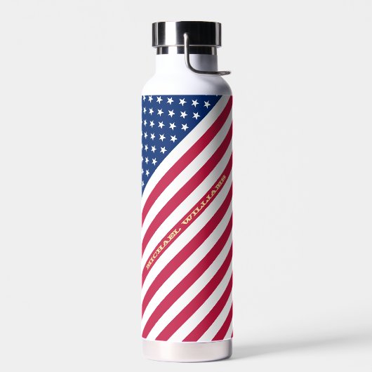 US American Flag Stars Streifen Custom Mit Monogra Trinkflasche (Links)