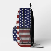US American Flag Stars Stripes Personalisiert Text Bedruckter Rucksack (Rechts)