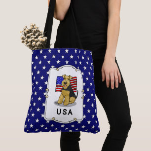US American Flag Welsh Terrier Dog - Niedlich Tasche