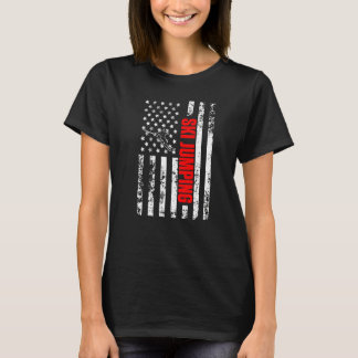 US American Flag Winter Sports Patriotic Ski Jumpi T-Shirt