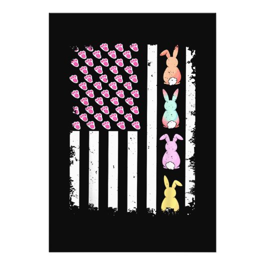 US American Flag with Bunny for Easter Day Fotodruck (Vorne)