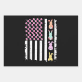 US American Flag with Bunny for Easter Day Geschenkpapier Set (Vorderseite)