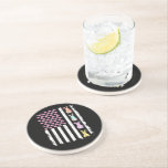 US American Flag with Bunny for Easter Day Getränkeuntersetzer<br><div class="desc">US American Flag with Bunny for Easter Day</div>