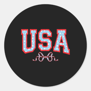 US American Girl Patriotic 4. Juli Women Boys Runder Aufkleber