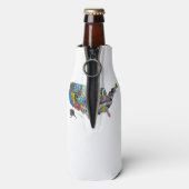 US American United Staaten Map Flag License Plate Flaschenkühler (Flasche Rückseite)