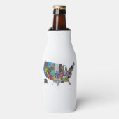 US American United Staaten Map Flag License Plate Flaschenkühler (Flaschenvorderseite)