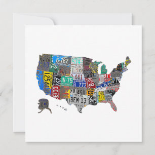 US American United Staaten Map Flag Lizenzschild A Einladung