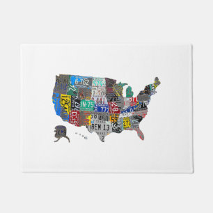 US American United Staaten Map Flag Lizenzschild A Fußmatte