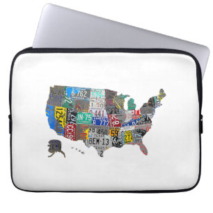 US American United Staaten Map Flag Lizenzschild A Laptopschutzhülle