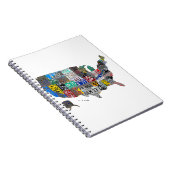 US American United Staaten Map Flag Lizenzschild A Notizblock (Rechte Seite)