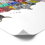 US American United Staaten Map Flag Lizenzschild A Poster (Ecke)