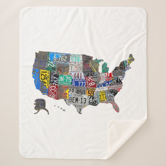 US American United Staaten Map Flag Lizenzschild A Sherpadecke (Vorderseite)