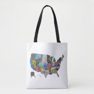 US American United Staaten Map Flag Lizenzschild A Tasche