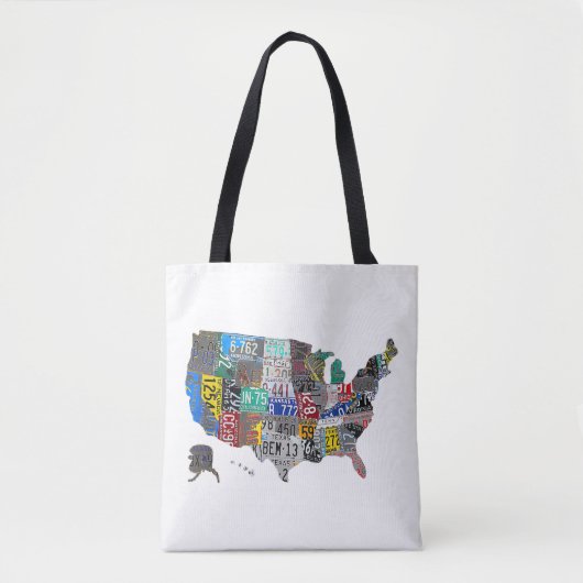 US American United Staaten Map Flag Lizenzschild A Tasche (Vorderseite)