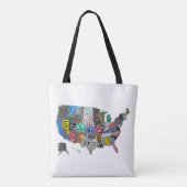 US American United Staaten Map Flag Lizenzschild A Tasche (Rückseite)