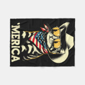 US Amerika Katze 4. Juli Männer Frauen Kinder Funn Fleecedecke (Vorderseite (Horizontal))