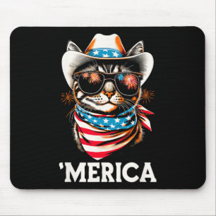 US Amerika Katze 4. Juli Männer Frauen Kinder Funn Mousepad