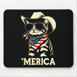 US Amerika Katze 4. Juli Männer Frauen Kinder Funn Mousepad