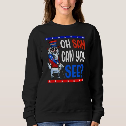 US-Amerikaner Blind Uncle Sam 4. Juli Männer Wom Sweatshirt (Vorderseite)