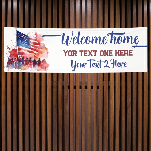 US-amerikanische Fahnenträger begrüßen Zuhause-Ban Banner