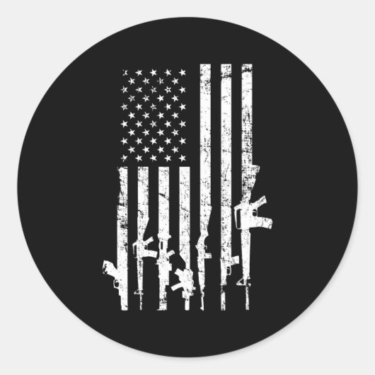 US-amerikanische Flag Guns Pro Gun 2nd admin auf d Runder Aufkleber (Vorderseite)
