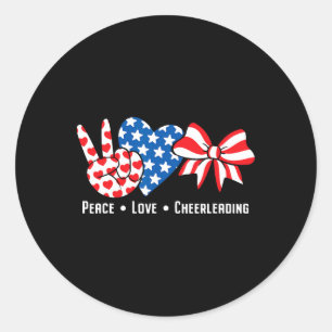 US-amerikanische Flag Peace Liebe Cheerleading Che Runder Aufkleber