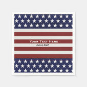 US-amerikanische Flagge 4. Juli Personalisierte Cu Serviette (Vorderseite)
