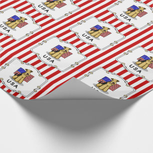 US-amerikanische Flagge Airedale Terrier Dog - Nie Geschenkpapier